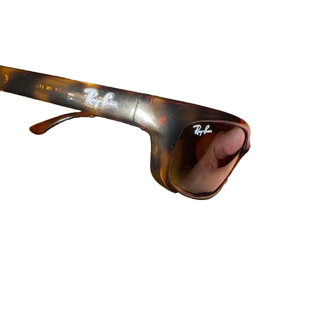 RAY-BAN RB4115 642/73 Shiny Tortoise Brown Sleek Predators Wrap Sunglasses